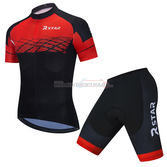 Abbigliamento Ciclismo R Star Manica Corta 2021 Nero Rosso